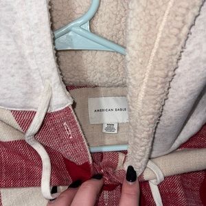 American Eagle flannel hoodie